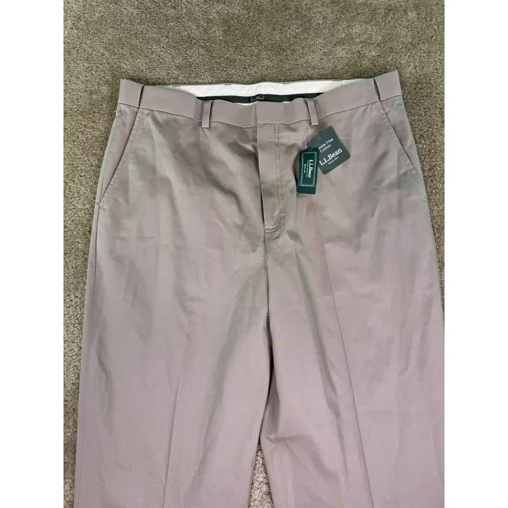 LL Bean Pants 38x31 Men's Comfort Fit Chino Khaki Wrinkle Free NWT D832